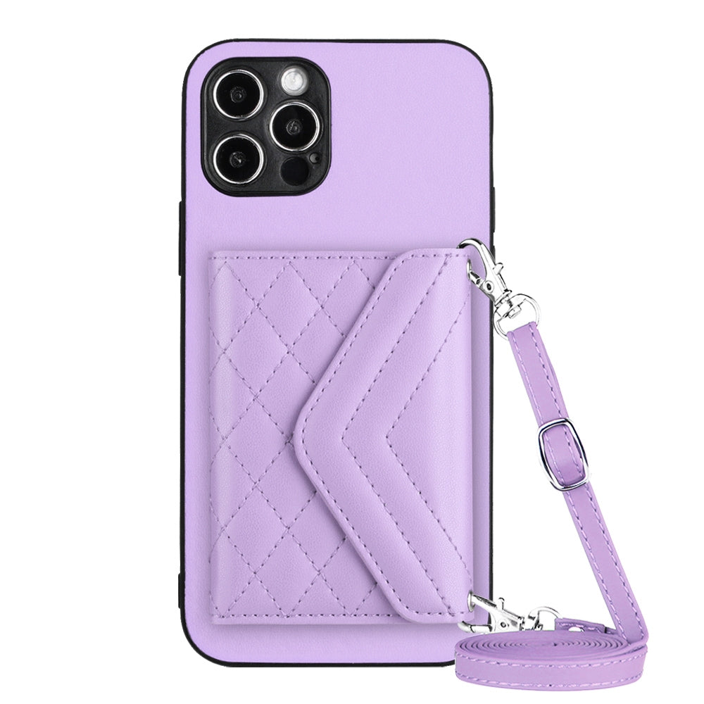 iPhone 12 Pro Leather Case with Card Holder & RFID Protection, Long Lanyard Included