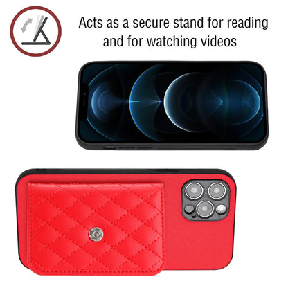 iPhone 12 Pro Leather Case with Card Holder & RFID Protection, Long Lanyard Included