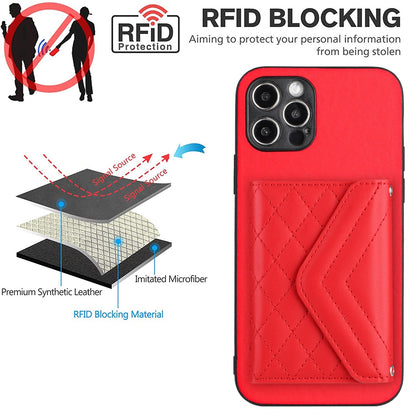 iPhone 12 Pro Leather Case with Card Holder & RFID Protection, Long Lanyard Included
