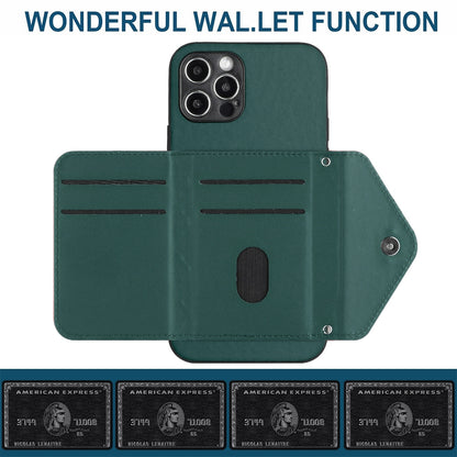 iPhone 12 Pro Max Leather Case with Card Holder & RFID Protection, Long Lanyard Included
