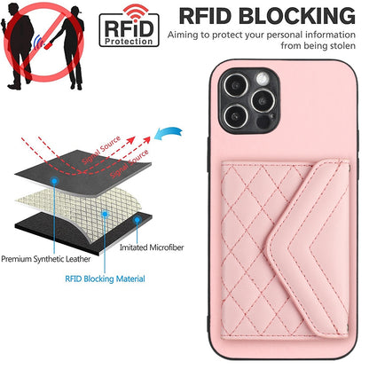 iPhone 12 Pro Max Leather Case with Card Holder & RFID Protection, Long Lanyard Included