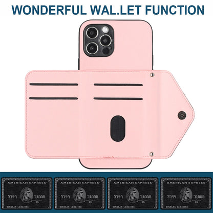 iPhone 12 Pro Max Leather Case with Card Holder & RFID Protection, Long Lanyard Included