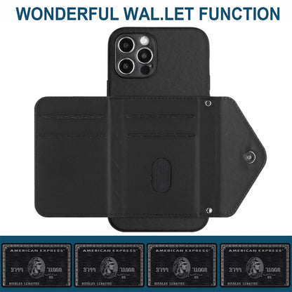 iPhone 12 Pro Max Leather Case with Card Holder & RFID Protection, Long Lanyard Included