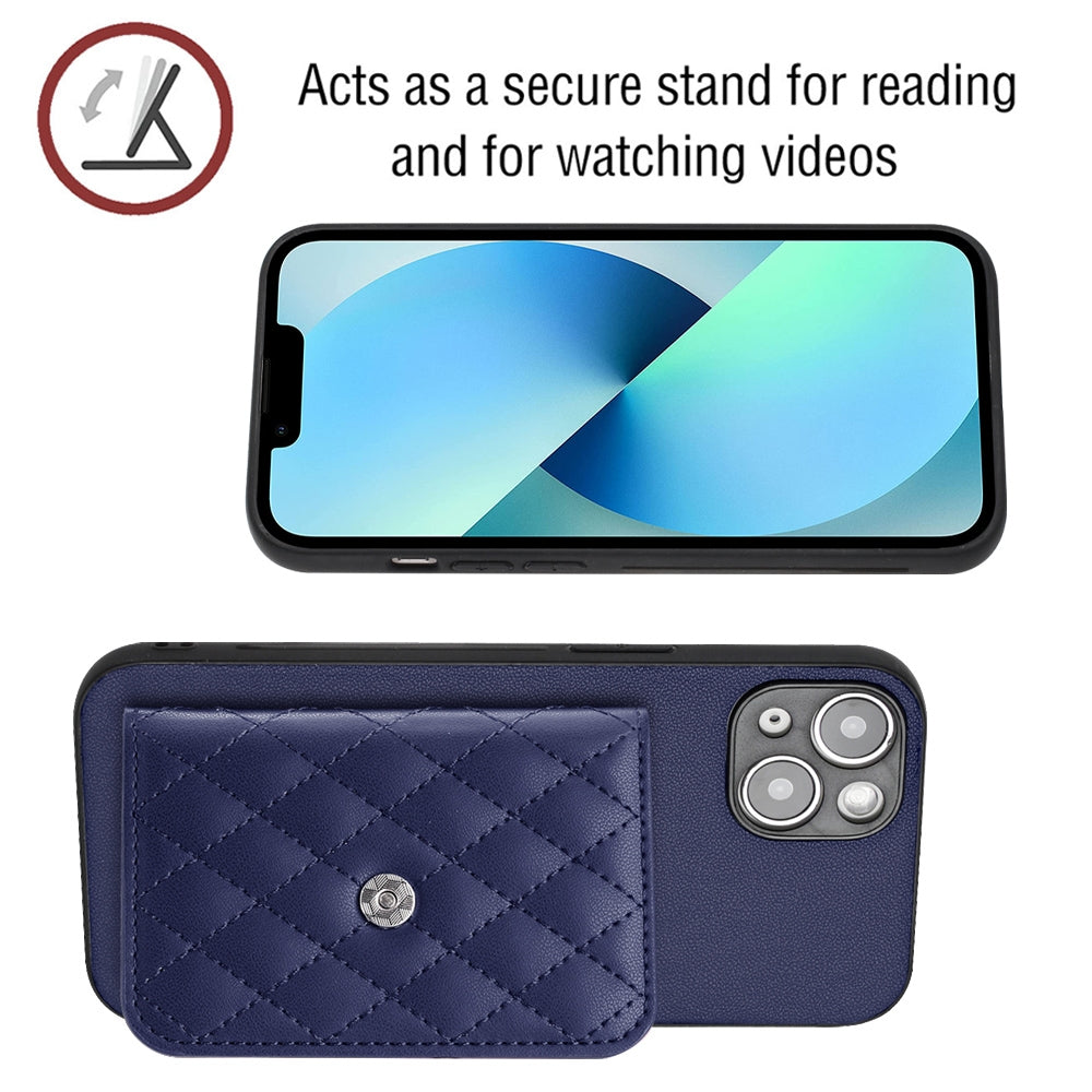 iPhone 13 Leather Case with Card Holder & RFID Protection, Long Lanyard Included