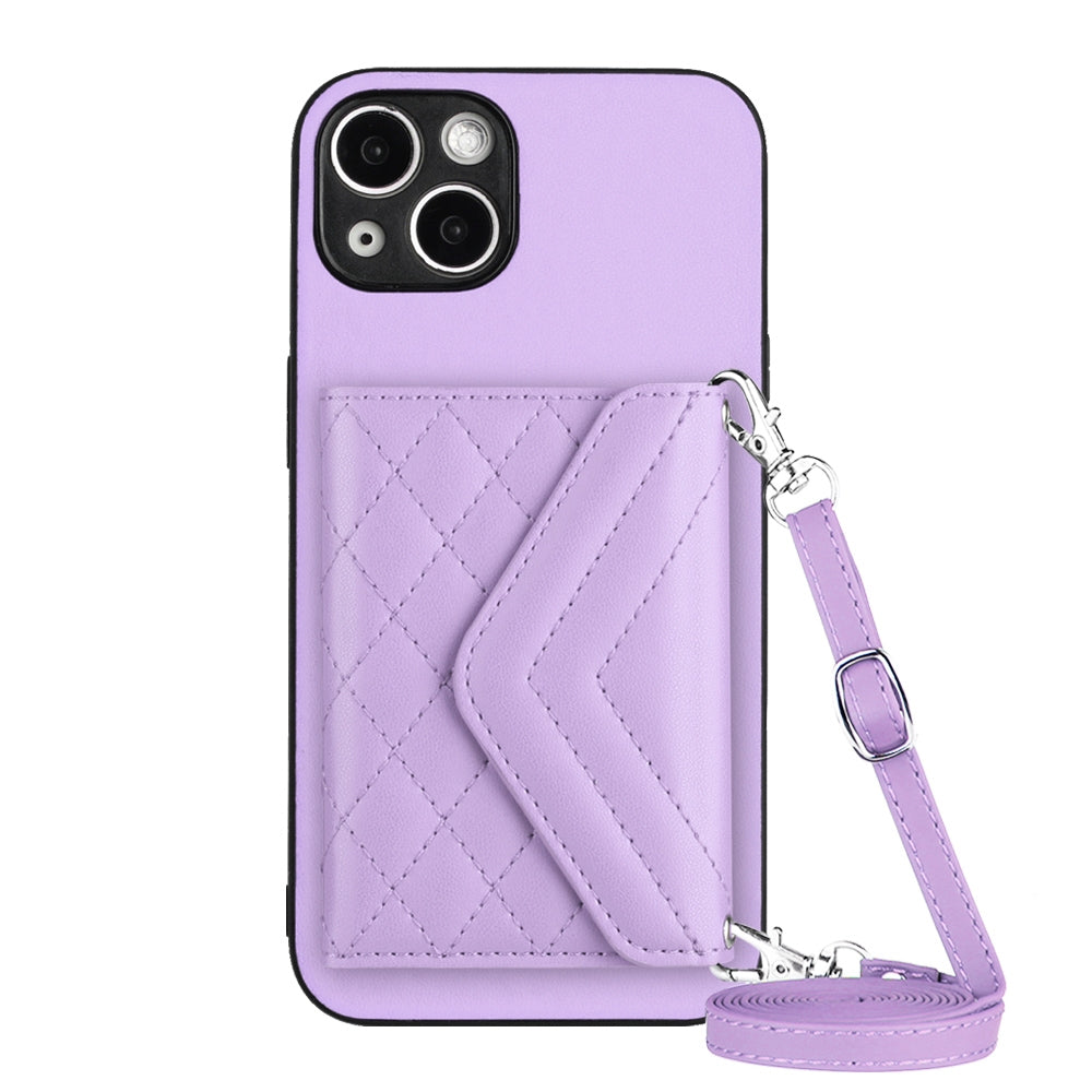 iPhone 13 Leather Case with Card Holder & RFID Protection, Long Lanyard Included