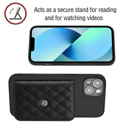 iPhone 13 Leather Case with Card Holder & RFID Protection, Long Lanyard Included