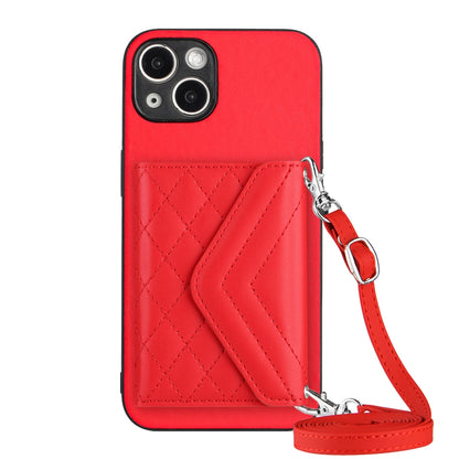 iPhone 13 Leather Case with Card Holder & RFID Protection, Long Lanyard Included