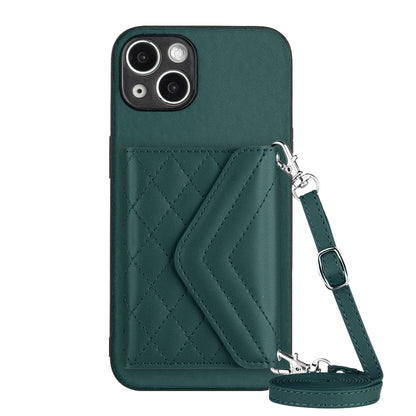 iPhone 13 Mini Leather Case with Card Holder & RFID Protection, Long Lanyard Included