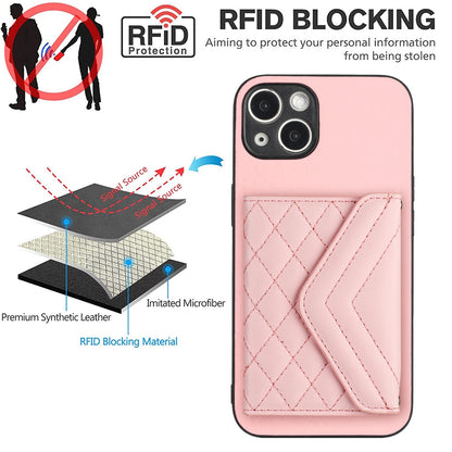 iPhone 13 Mini Leather Case with Card Holder & RFID Protection, Long Lanyard Included