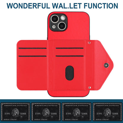 iPhone 13 Mini Leather Case with Card Holder & RFID Protection, Long Lanyard Included