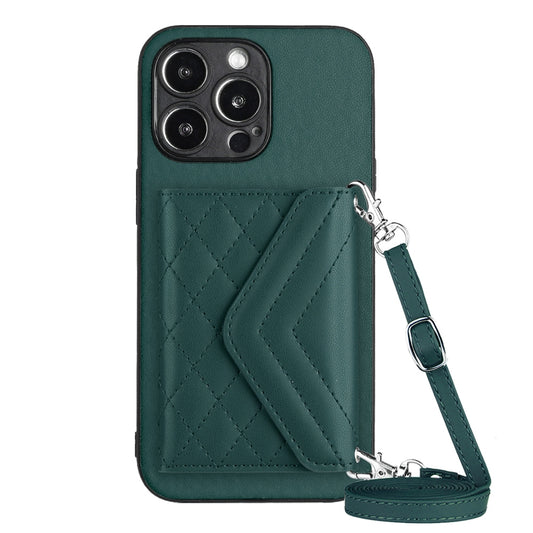 iPhone 13 Pro Max Leather Case with Card Holder & RFID Protection, Long Lanyard Included