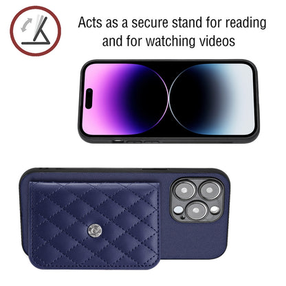 iPhone 13 Pro Max Leather Case with Card Holder & RFID Protection, Long Lanyard Included