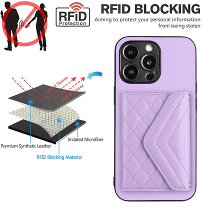 iPhone 13 Pro Max Leather Case with Card Holder & RFID Protection, Long Lanyard Included