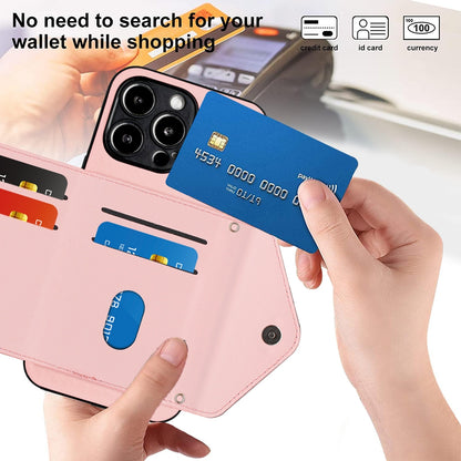 iPhone 13 Pro Max Leather Case with Card Holder & RFID Protection, Long Lanyard Included