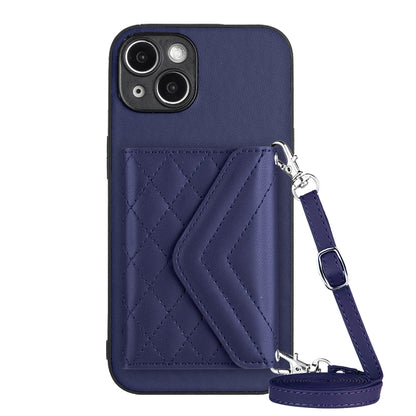 iPhone 14 Leather Case with Card Holder & RFID Protection, Long Lanyard Included