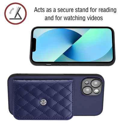 iPhone 14 Leather Case with Card Holder & RFID Protection, Long Lanyard Included