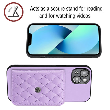 iPhone 14 Leather Case with Card Holder & RFID Protection, Long Lanyard Included