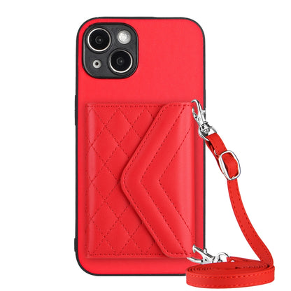 iPhone 14 Leather Case with Card Holder & RFID Protection, Long Lanyard Included