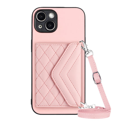 iPhone 14 Plus Leather Case with Card Holder & RFID Protection, Long Lanyard Included