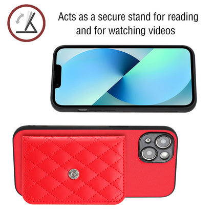 iPhone 14 Plus Leather Case with Card Holder & RFID Protection, Long Lanyard Included