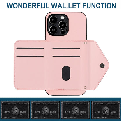 iPhone 14 Pro Leather Case with Card Holder & RFID Protection, Long Lanyard Included