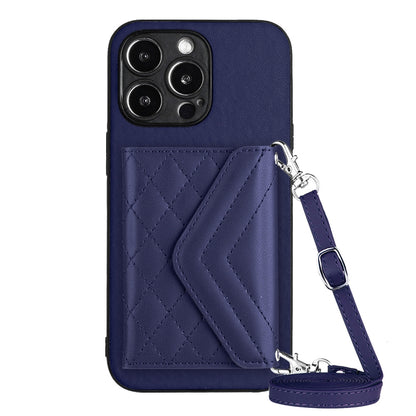 iPhone 14 Pro Max Leather Case with Card Holder & RFID Protection, Long Lanyard Included
