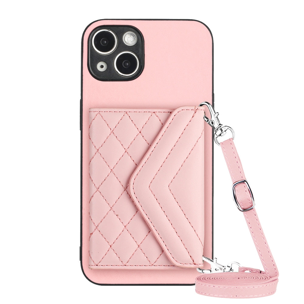 iPhone 15 Leather Case with Card Holder & RFID Protection, Long Lanyard Included