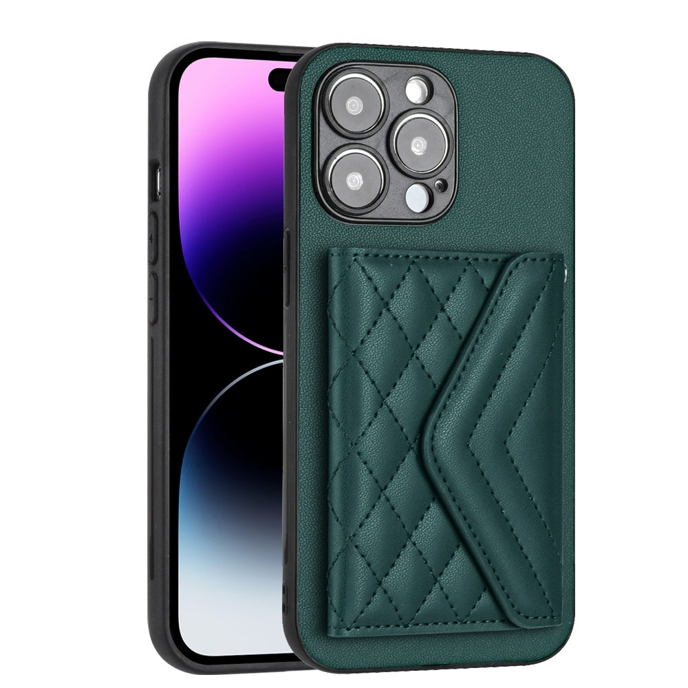 iPhone 15 Pro Leather Case with Card Holder & RFID Protection, Long Lanyard Included