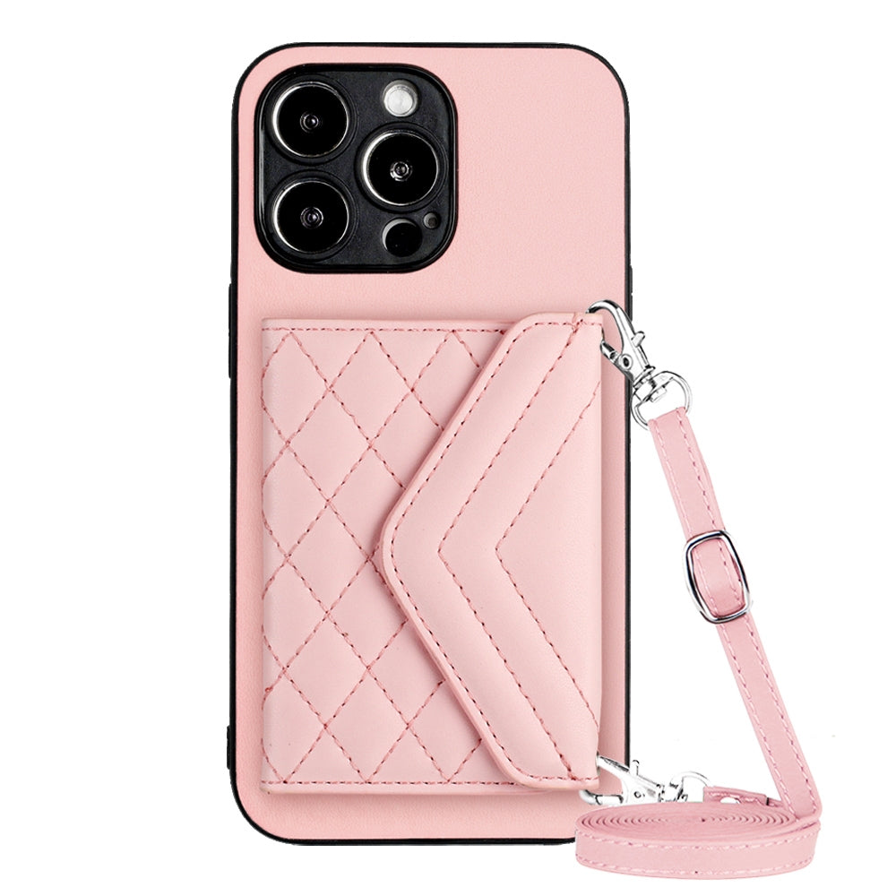iPhone 15 Pro Max Leather Case with Card Holder & RFID Protection, Long Lanyard Included
