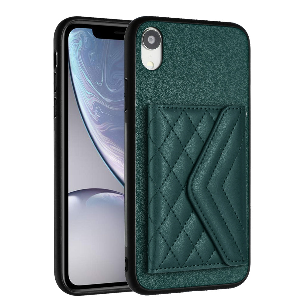 iPhone XR Leather Case with Card Holder & RFID Protection, Long Lanyard Included