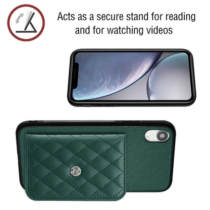 iPhone XR Leather Case with Card Holder & RFID Protection, Long Lanyard Included