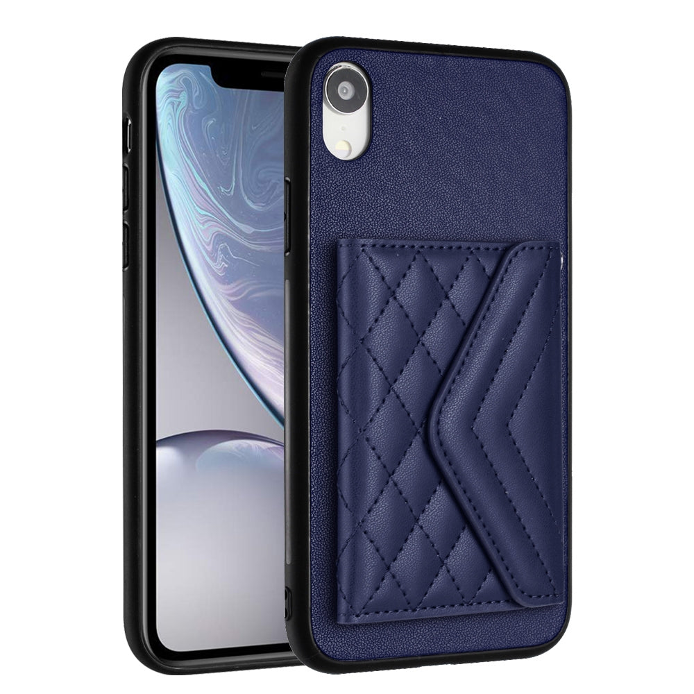 iPhone XR Leather Case with Card Holder & RFID Protection, Long Lanyard Included