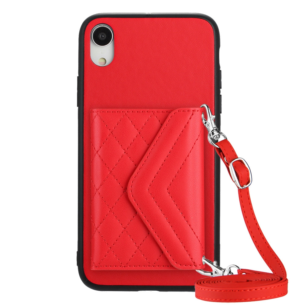 iPhone XR Leather Case with Card Holder & RFID Protection, Long Lanyard Included