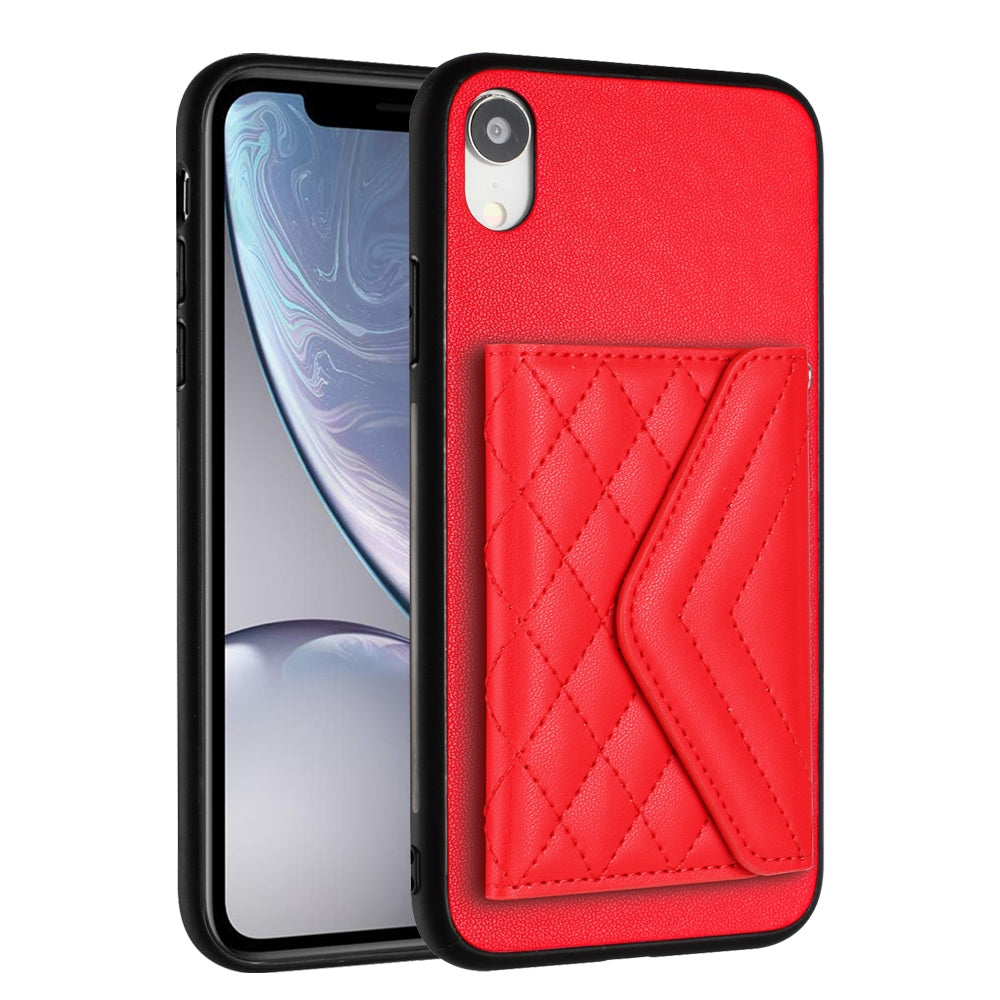iPhone XR Leather Case with Card Holder & RFID Protection, Long Lanyard Included