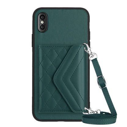 iPhone XS Max Leather Case with Card Holder & RFID Protection, Long Lanyard Included