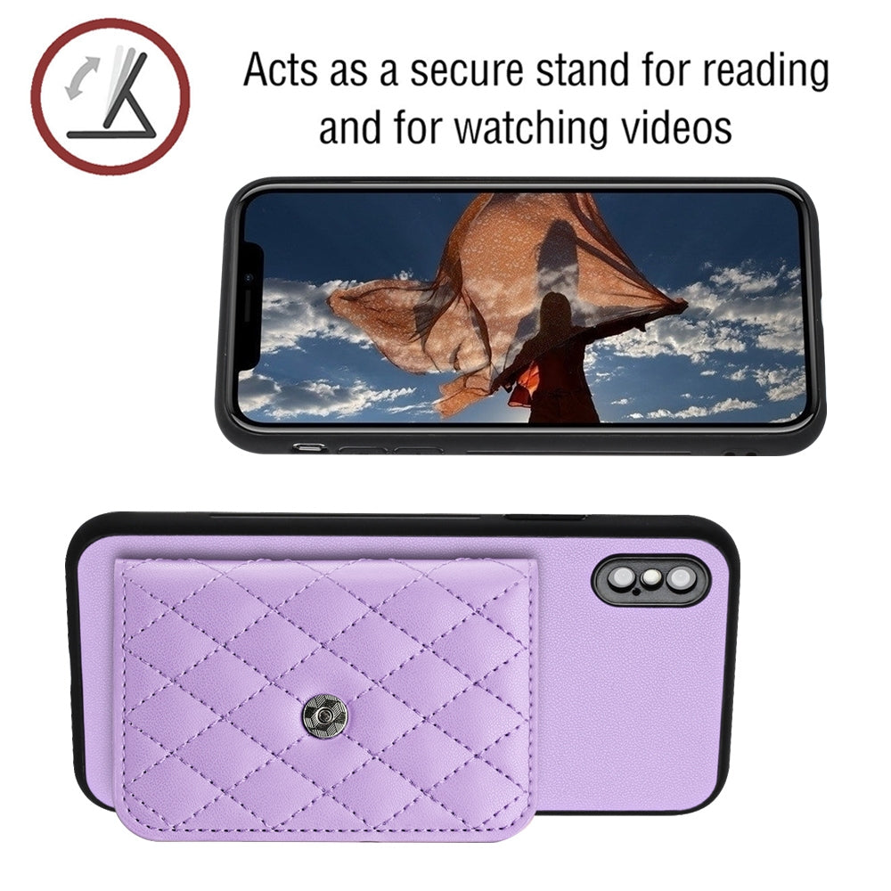 iPhone XS Max Leather Case with Card Holder & RFID Protection, Long Lanyard Included