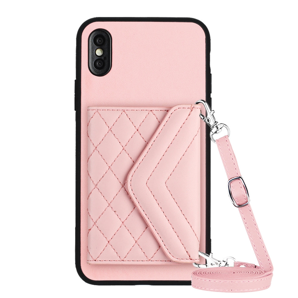 iPhone XS Max Leather Case with Card Holder & RFID Protection, Long Lanyard Included