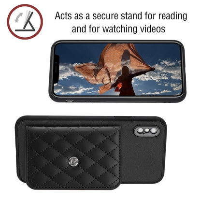 iPhone XS Max Leather Case with Card Holder & RFID Protection, Long Lanyard Included