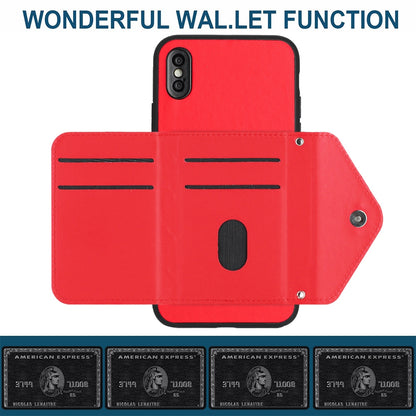 iPhone XS Max Leather Case with Card Holder & RFID Protection, Long Lanyard Included