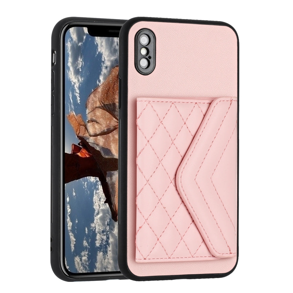 iPhone X Leather Case with Card Holder & RFID Protection, Long Lanyard Included