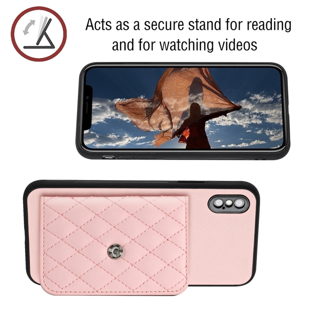 iPhone X Leather Case with Card Holder & RFID Protection, Long Lanyard Included
