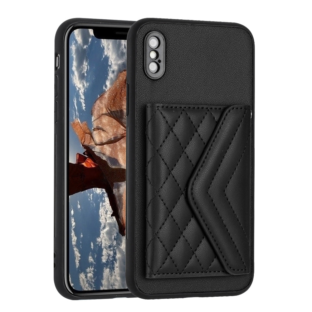 iPhone XS Leather Case with Card Holder & RFID Protection, Long Lanyard Included
