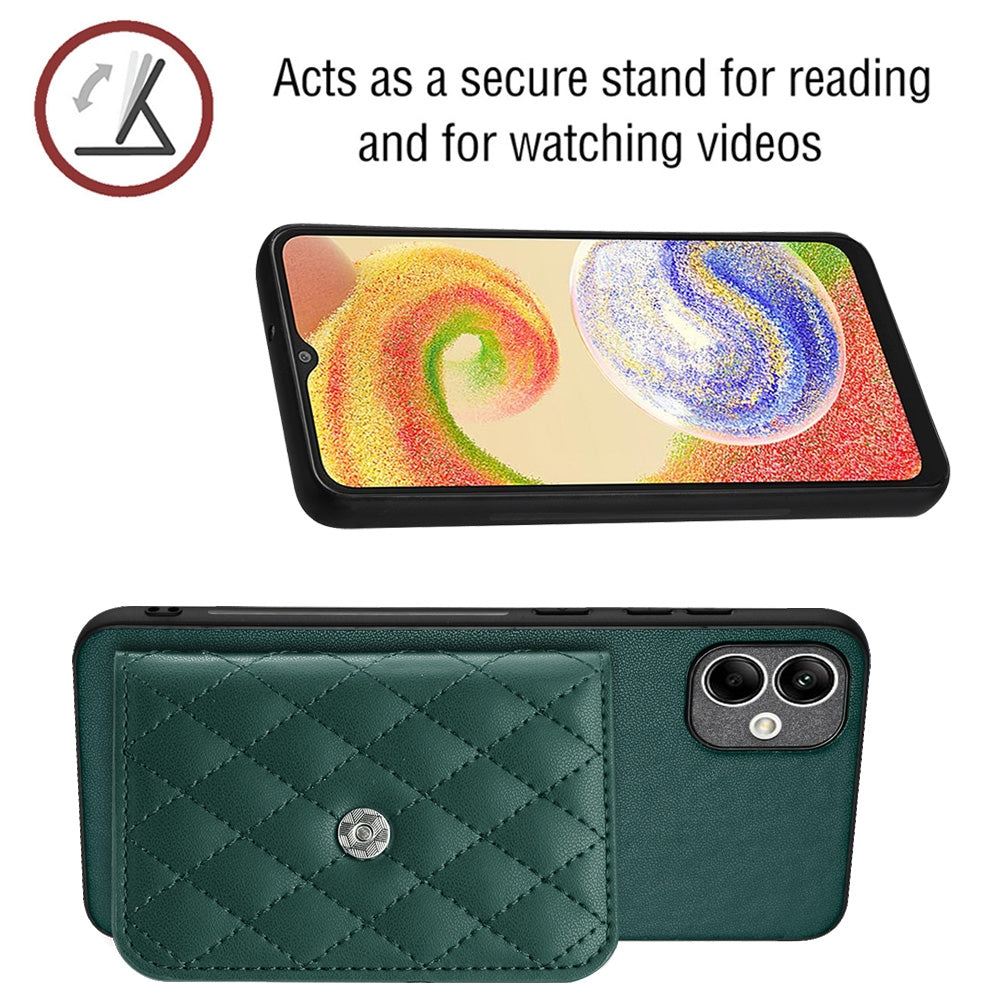 Samsung Galaxy A04 4G Leather Case with Card Holder & RFID Protection, Long Lanyard Included
