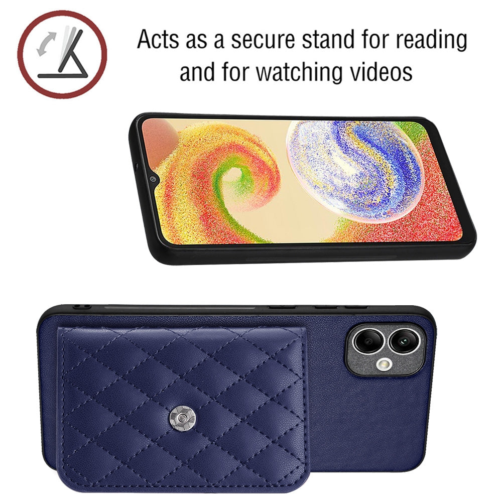 Samsung Galaxy A04 4G Leather Case with Card Holder & RFID Protection, Long Lanyard Included