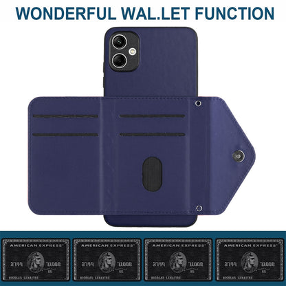 Samsung Galaxy A04 4G Leather Case with Card Holder & RFID Protection, Long Lanyard Included
