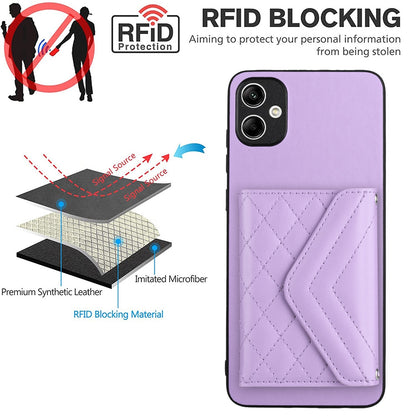 Samsung Galaxy A04 4G Leather Case with Card Holder & RFID Protection, Long Lanyard Included