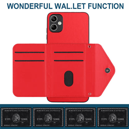 Samsung Galaxy A04 4G Leather Case with Card Holder & RFID Protection, Long Lanyard Included