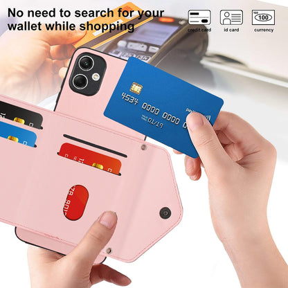 Samsung Galaxy A04e 4G Leather Case with Card Holder & RFID Protection, Long Lanyard Included
