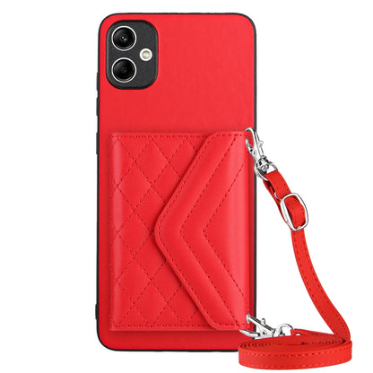 Samsung Galaxy A04e 4G Leather Case with Card Holder & RFID Protection, Long Lanyard Included