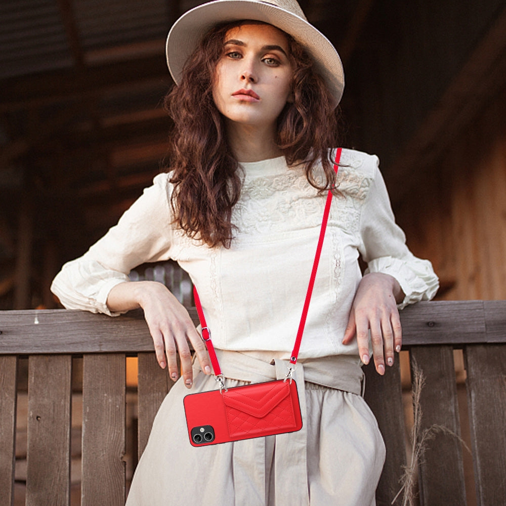 Samsung Galaxy M04 4G Leather Case with Card Holder & RFID Protection, Long Lanyard Included